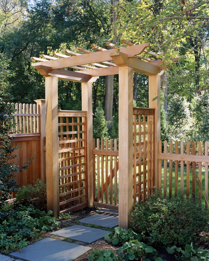 Custom Red Cedar Pergola W. Gate and Fencing