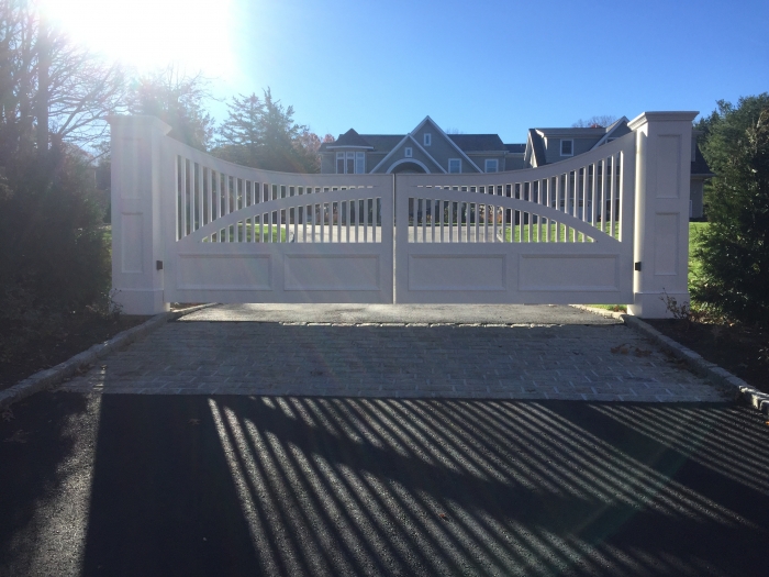 Custom Designed Azek Entry Gates W. Raised Panel Posts