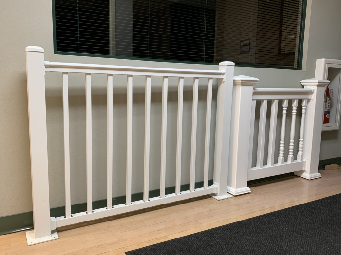 Indoor PVC and Aluminum Railing Samples