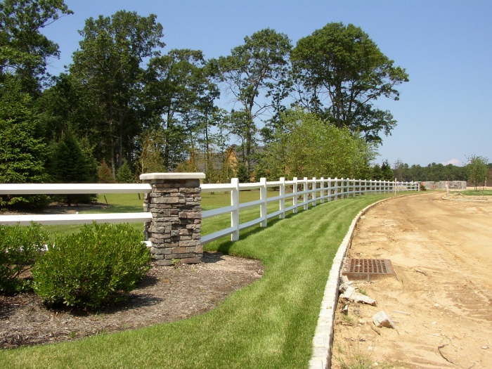 White Painted Post and Rail Fencing