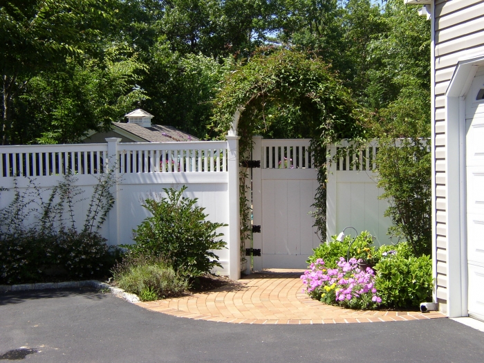 Closed Picket Top PVC Fence with Arbor