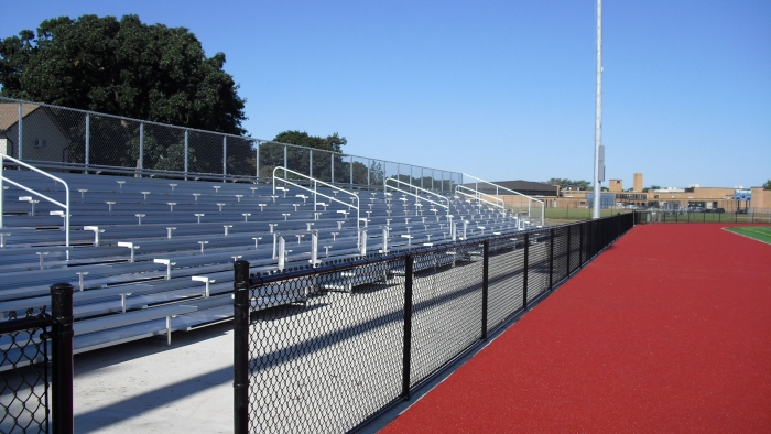 Black Chainlink Fence Around Running Track