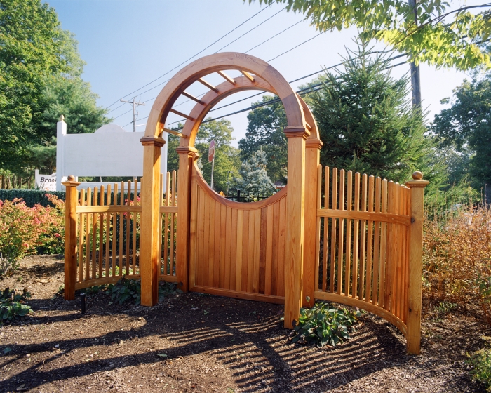 Custom Red Cedar Arbor W. Gate and Accents