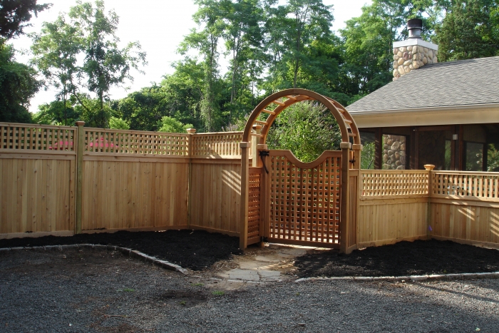 Rfc Fence Custom Wood Gates And Arbors, Wooden Fence Gate With Arbor